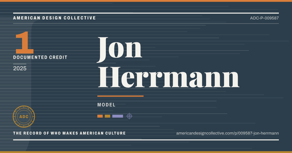 Registry card for Jon Herrmann: the ADC seal, Jon Herrmann, and how much is on record.