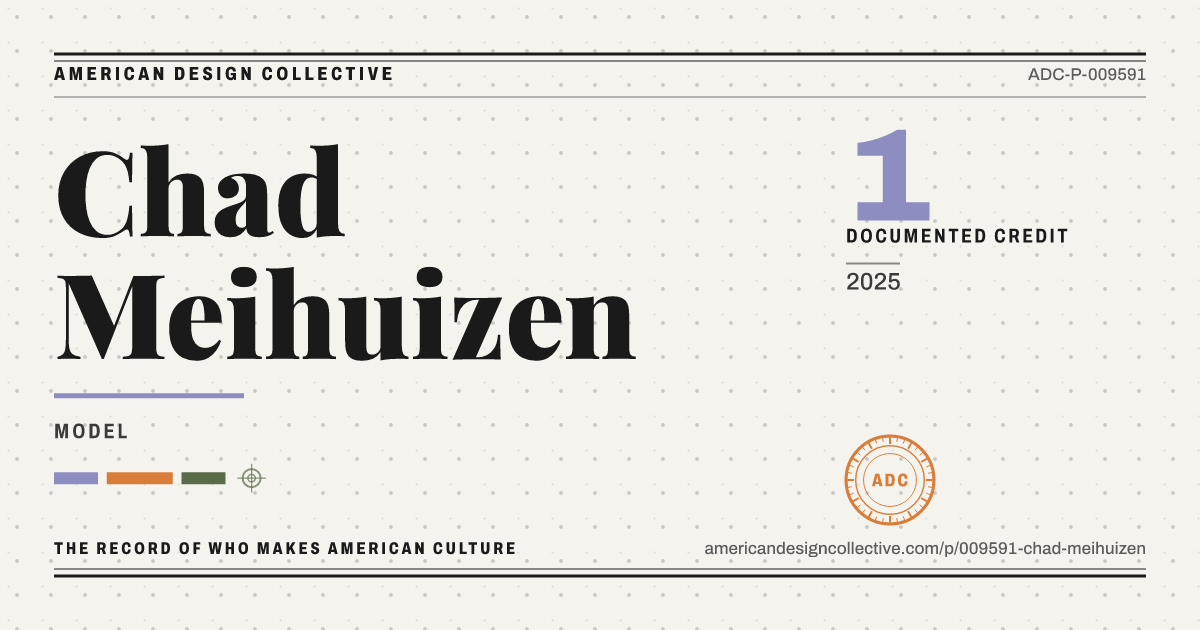 Registry card for Chad Meihuizen: the ADC seal, Chad Meihuizen, and how much is on record.