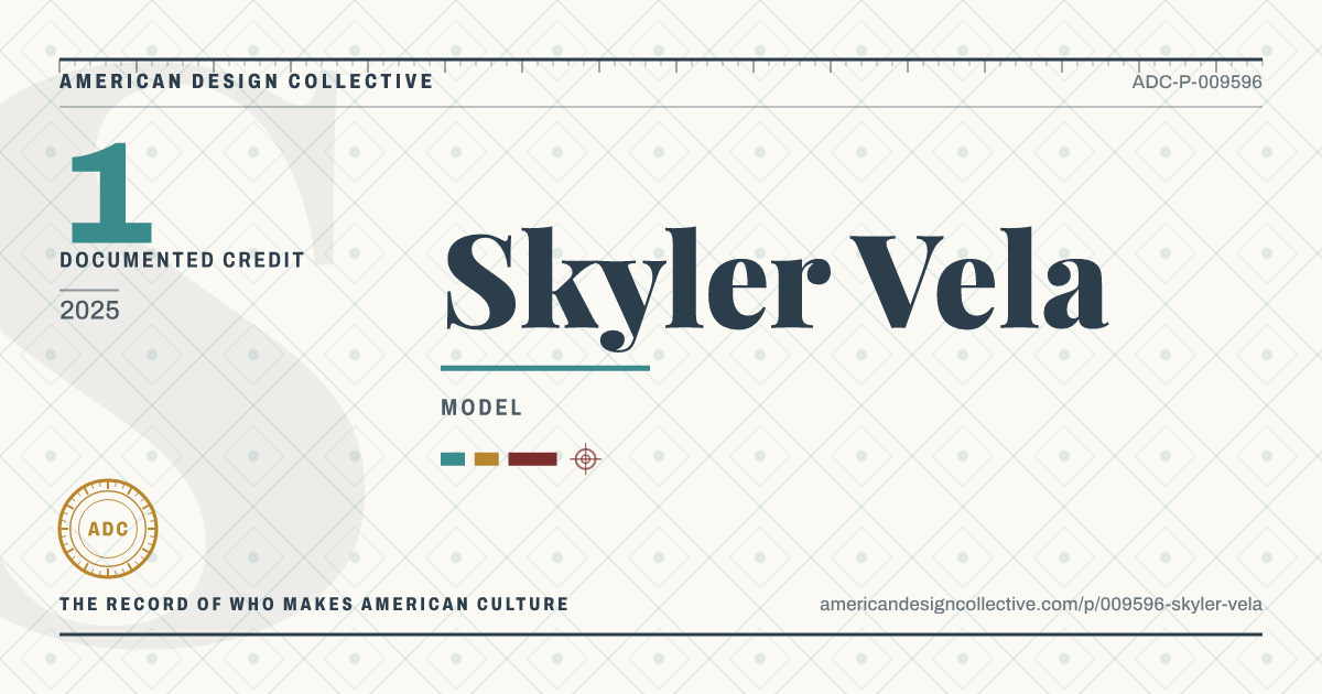 Registry card for Skyler Vela: the ADC seal, Skyler Vela, and how much is on record.