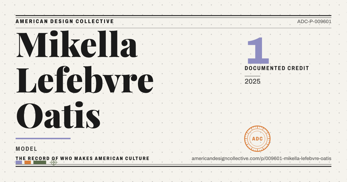 Registry card for Mikella Lefebvre Oatis: the ADC seal, Mikella Lefebvre Oatis, and how much is on record.