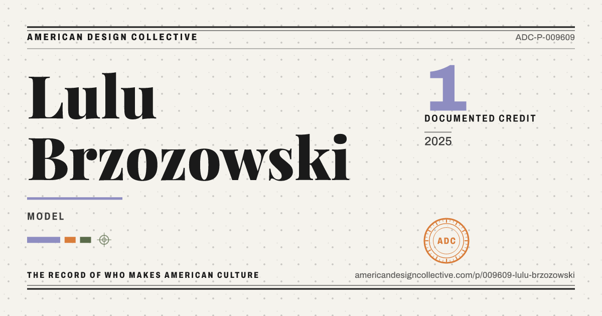 Registry card for Lulu Brzozowski: the ADC seal, Lulu Brzozowski, and how much is on record.
