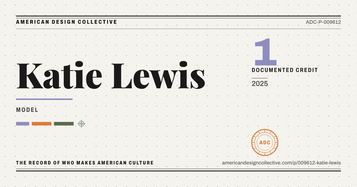 Registry card for Katie Lewis: the ADC seal, Katie Lewis, and how much is on record.