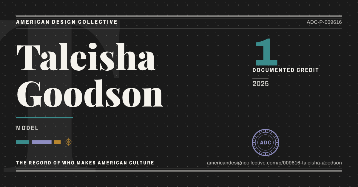 Registry card for Taleisha Goodson: the ADC seal, Taleisha Goodson, and how much is on record.