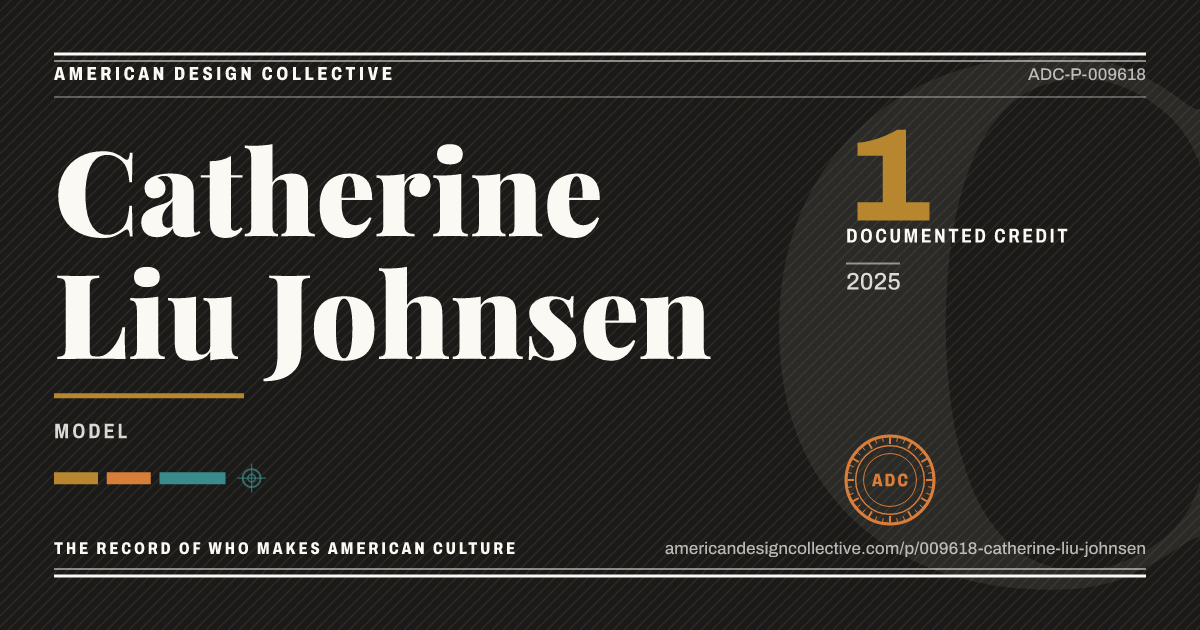 Registry card for Catherine Liu Johnsen: the ADC seal, Catherine Liu Johnsen, and how much is on record.
