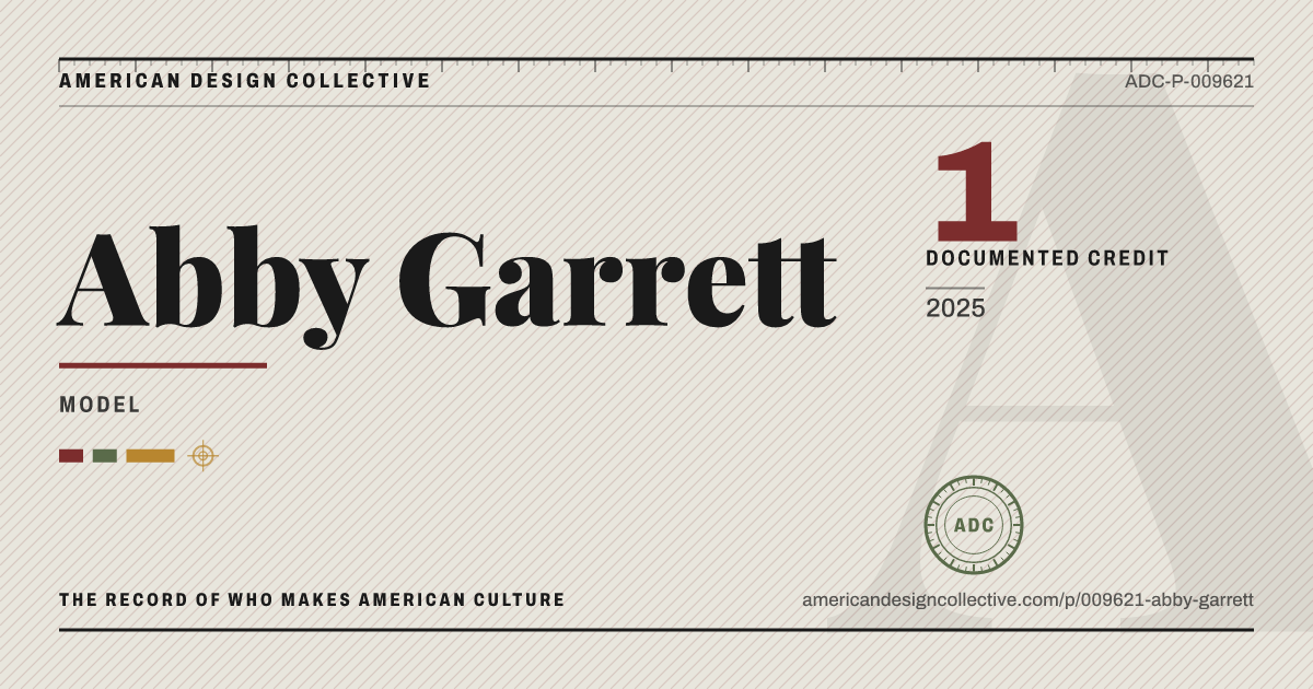 Registry card for Abby Garrett: the ADC seal, Abby Garrett, and how much is on record.