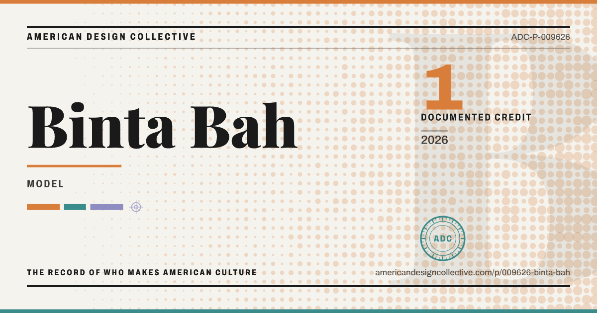 Registry card for Binta Bah: the ADC seal, Binta Bah, and how much is on record.