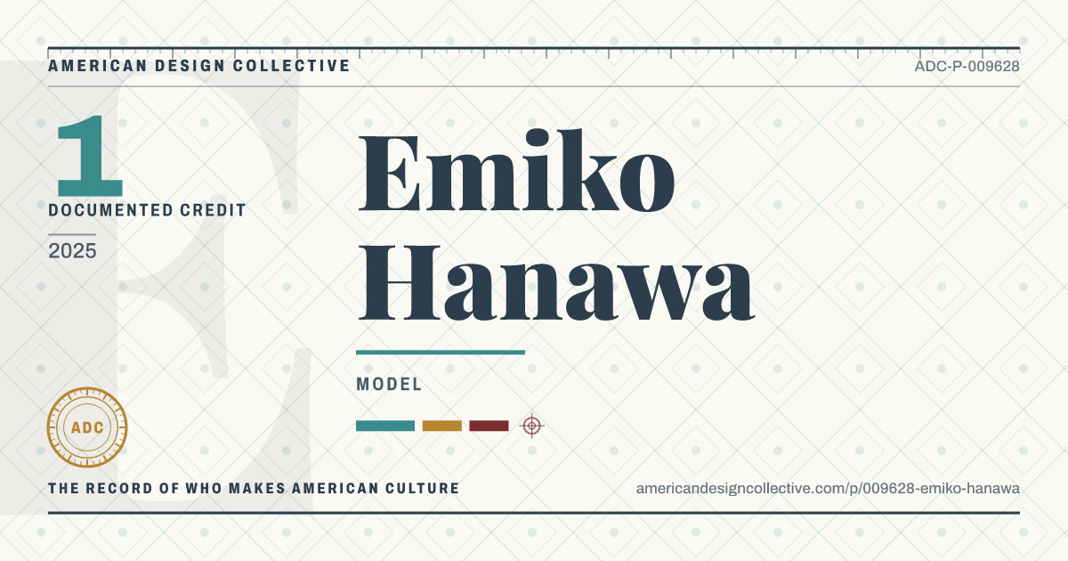 Registry card for Emiko Hanawa: the ADC seal, Emiko Hanawa, and how much is on record.