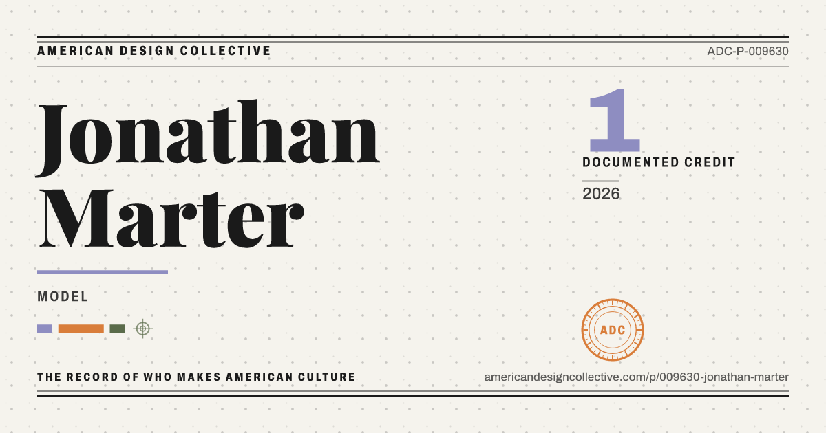 Registry card for Jonathan Marter: the ADC seal, Jonathan Marter, and how much is on record.