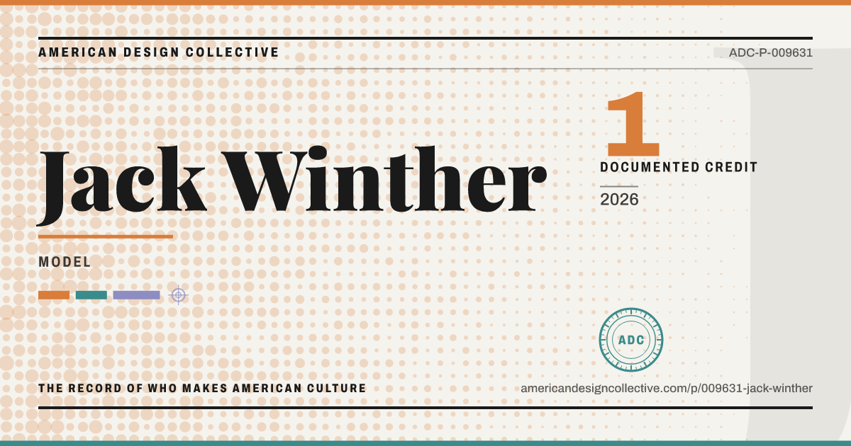 Registry card for Jack Winther: the ADC seal, Jack Winther, and how much is on record.