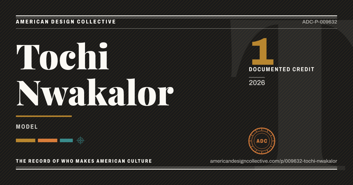 Registry card for Tochi Nwakalor: the ADC seal, Tochi Nwakalor, and how much is on record.