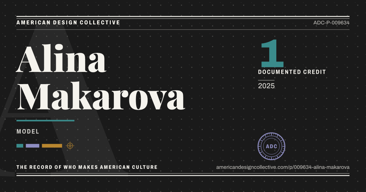 Registry card for Alina Makarova: the ADC seal, Alina Makarova, and how much is on record.