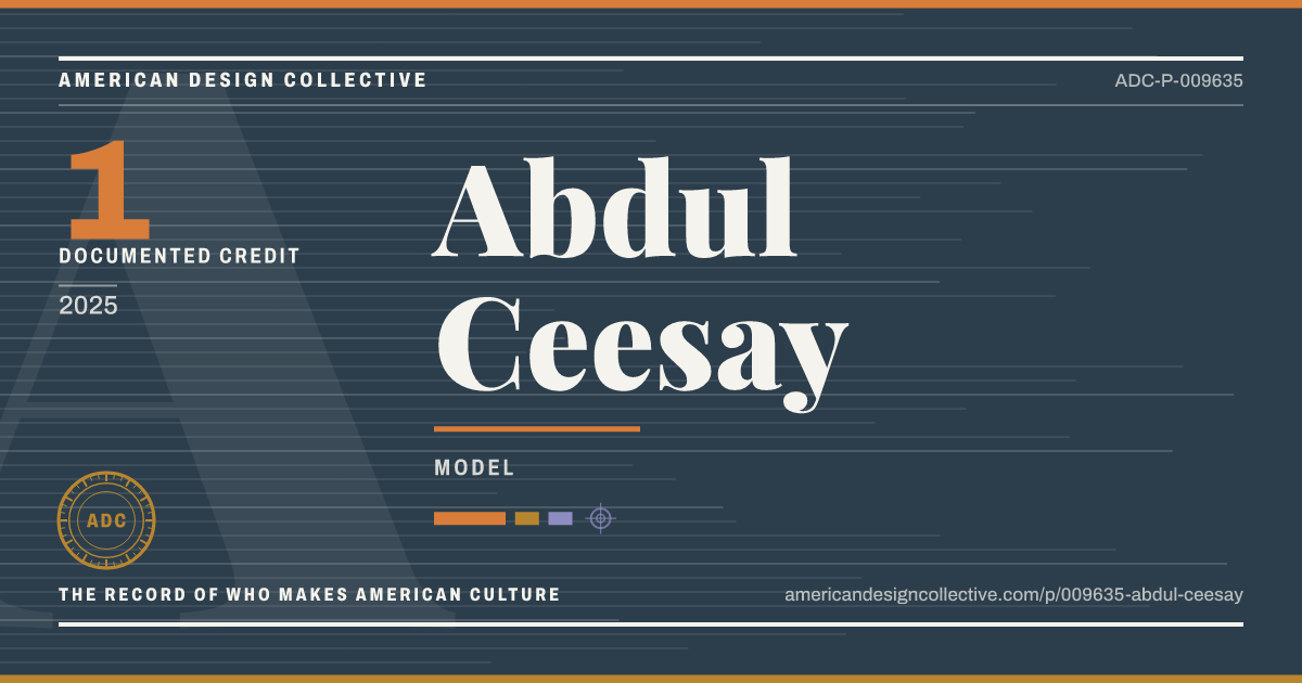 Registry card for Abdul Ceesay: the ADC seal, Abdul Ceesay, and how much is on record.