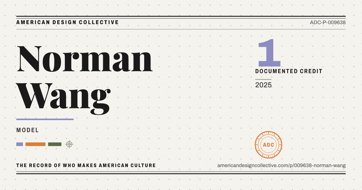 Registry card for Norman Wang: the ADC seal, Norman Wang, and how much is on record.