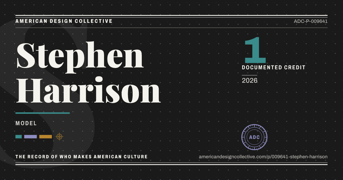 Registry card for Stephen Harrison: the ADC seal, Stephen Harrison, and how much is on record.