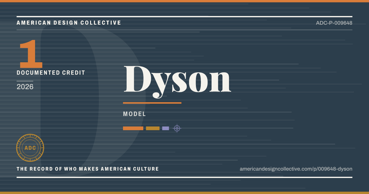 Registry card for Dyson: the ADC seal, Dyson, and how much is on record.