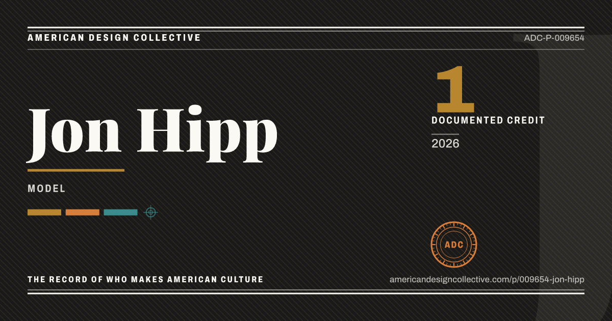 Registry card for Jon Hipp: the ADC seal, Jon Hipp, and how much is on record.