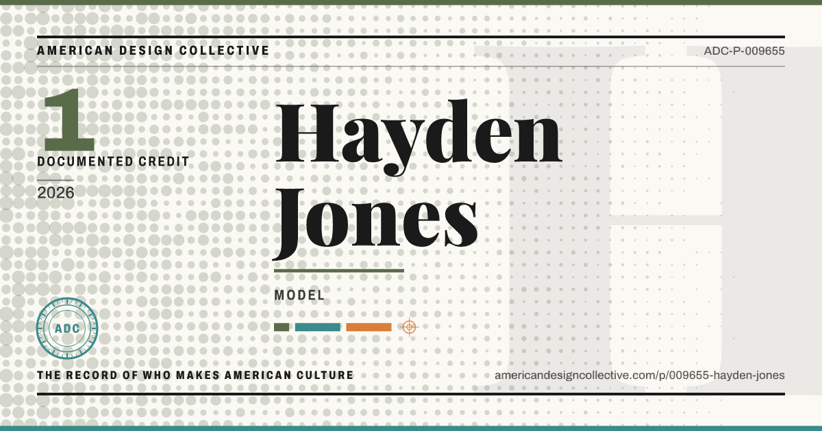 Registry card for Hayden Jones: the ADC seal, Hayden Jones, and how much is on record.