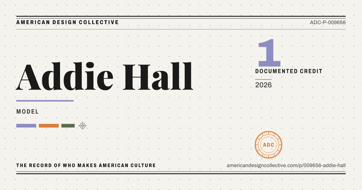 Registry card for Addie Hall: the ADC seal, Addie Hall, and how much is on record.