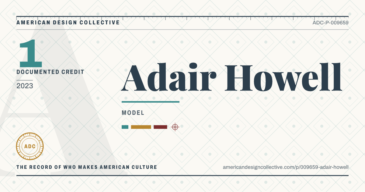 Registry card for Adair Howell: the ADC seal, Adair Howell, and how much is on record.