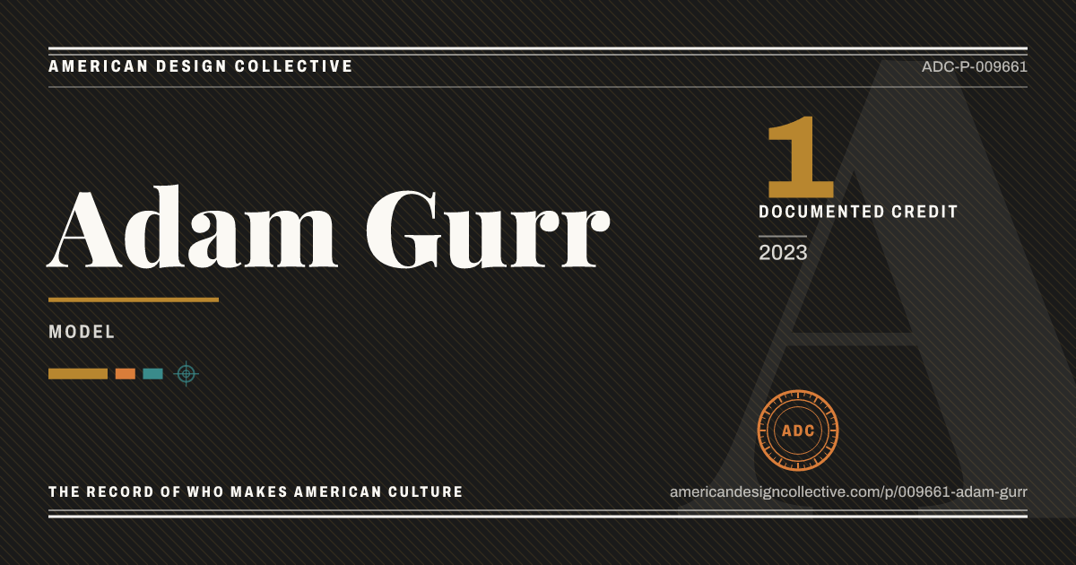 Registry card for Adam Gurr: the ADC seal, Adam Gurr, and how much is on record.