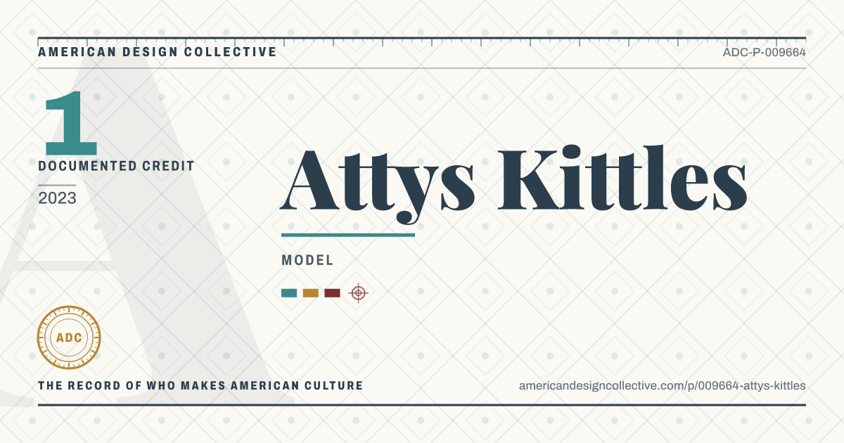 Registry card for Attys Kittles: the ADC seal, Attys Kittles, and how much is on record.