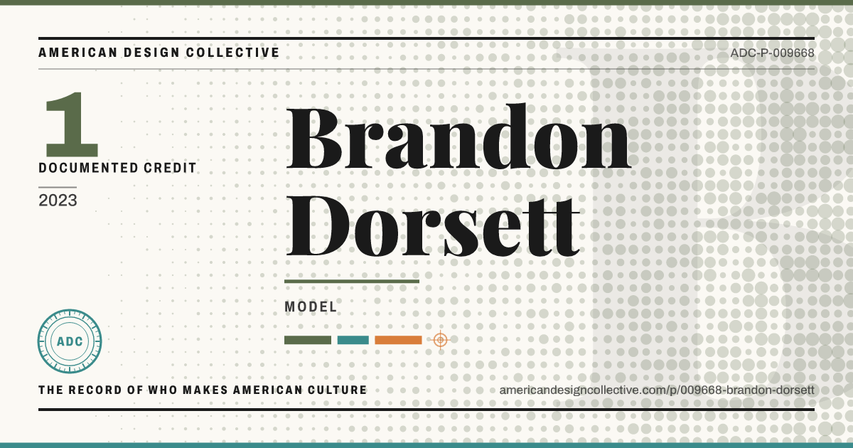 Registry card for Brandon Dorsett: the ADC seal, Brandon Dorsett, and how much is on record.