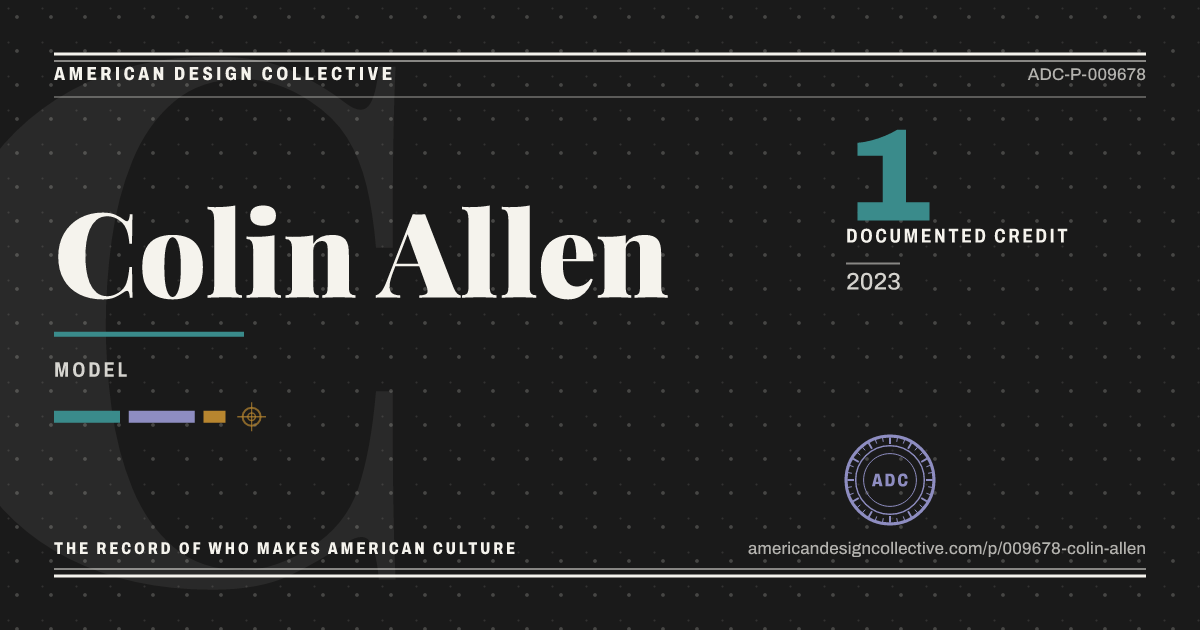 Registry card for Colin Allen: the ADC seal, Colin Allen, and how much is on record.