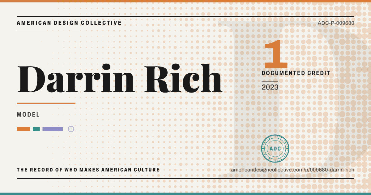 Registry card for Darrin Rich: the ADC seal, Darrin Rich, and how much is on record.
