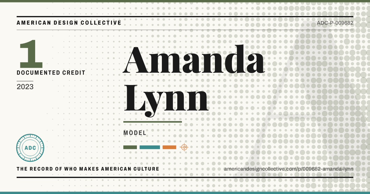 Registry card for Amanda Lynn: the ADC seal, Amanda Lynn, and how much is on record.