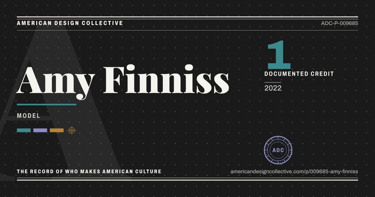 Registry card for Amy Finniss: the ADC seal, Amy Finniss, and how much is on record.