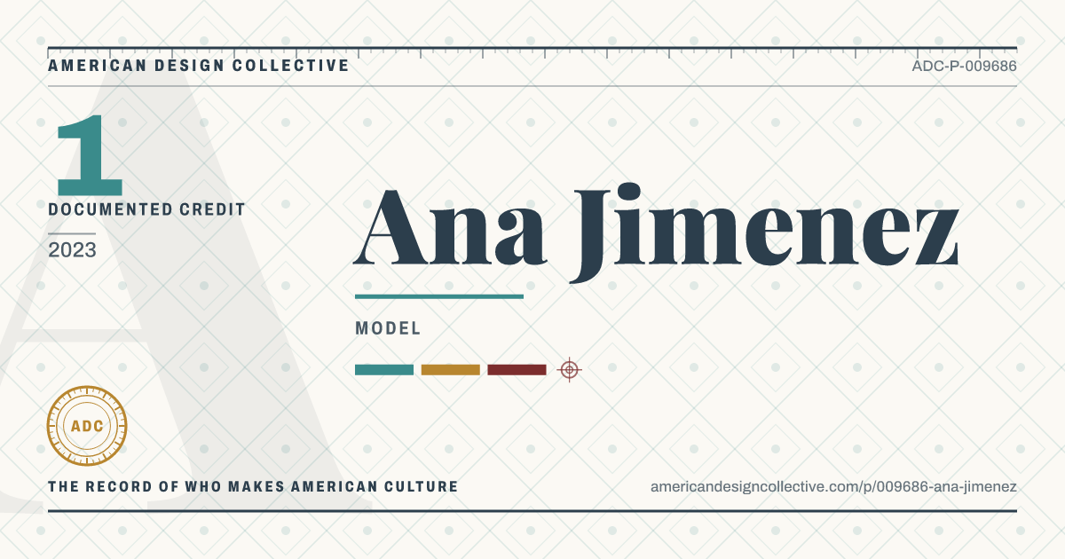 Registry card for Ana Jimenez: the ADC seal, Ana Jimenez, and how much is on record.