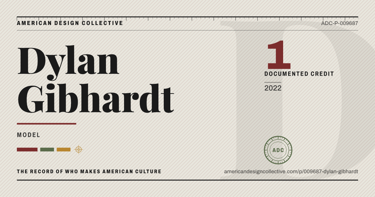 Registry card for Dylan Gibhardt: the ADC seal, Dylan Gibhardt, and how much is on record.