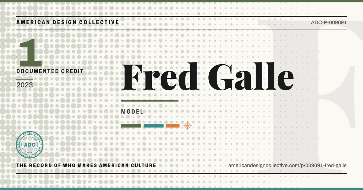 Registry card for Fred Galle: the ADC seal, Fred Galle, and how much is on record.