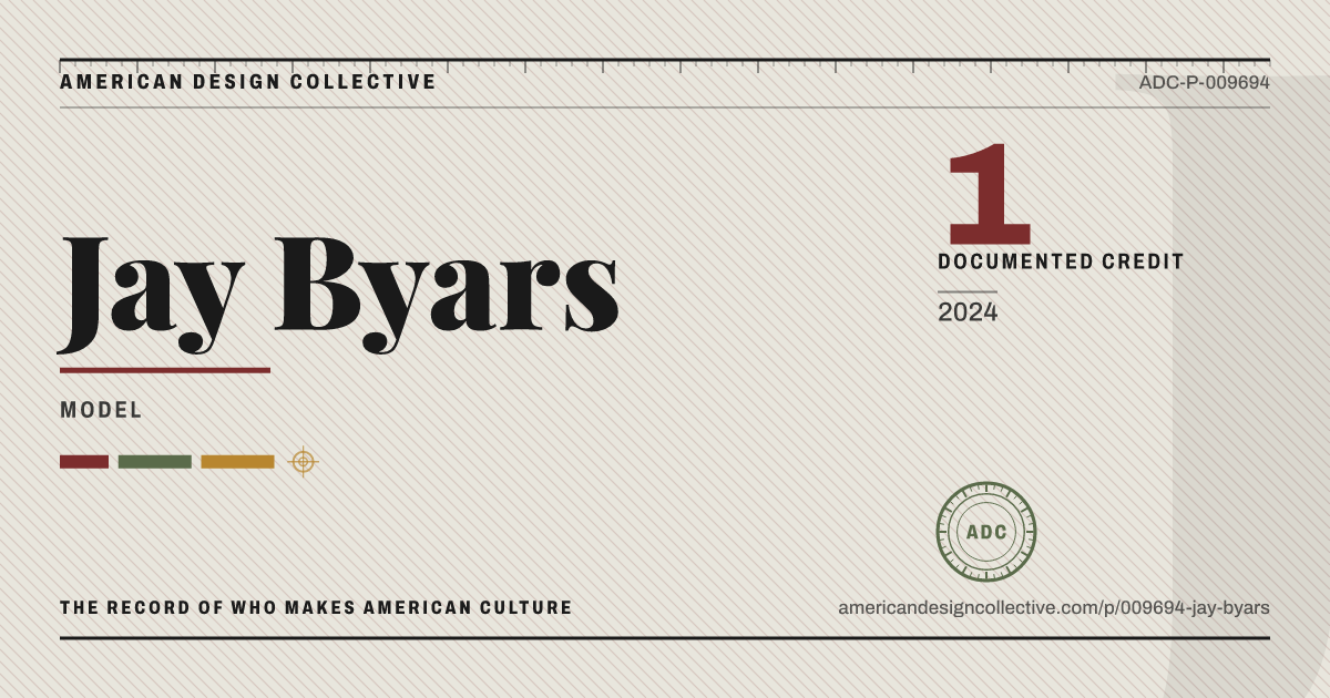 Registry card for Jay Byars: the ADC seal, Jay Byars, and how much is on record.