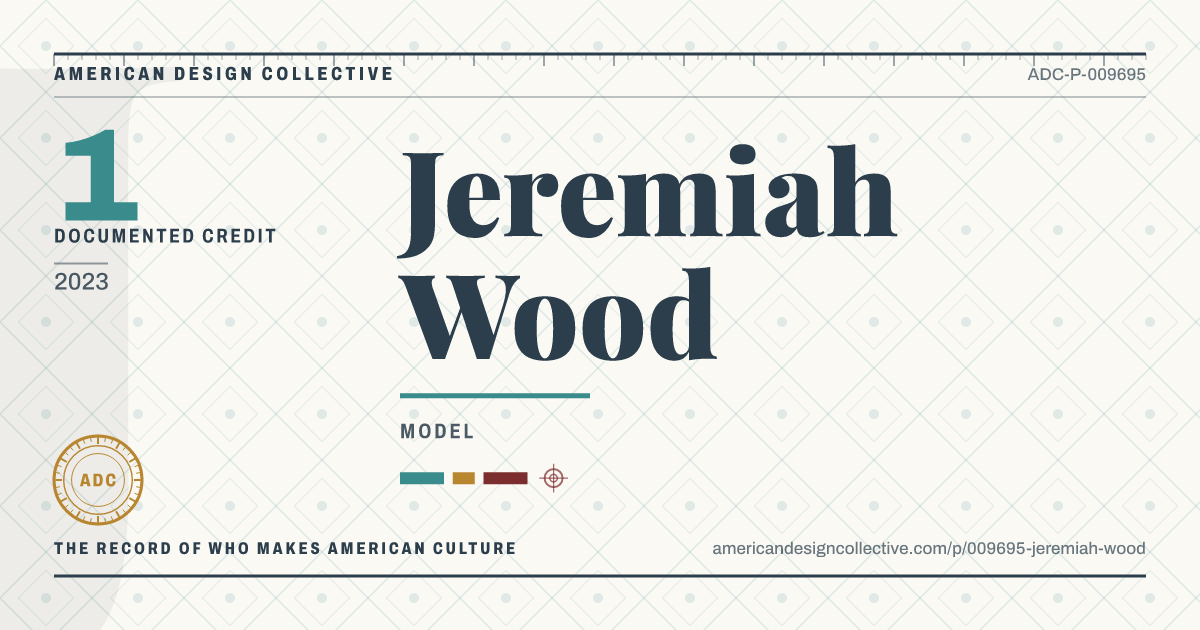 Registry card for Jeremiah Wood: the ADC seal, Jeremiah Wood, and how much is on record.