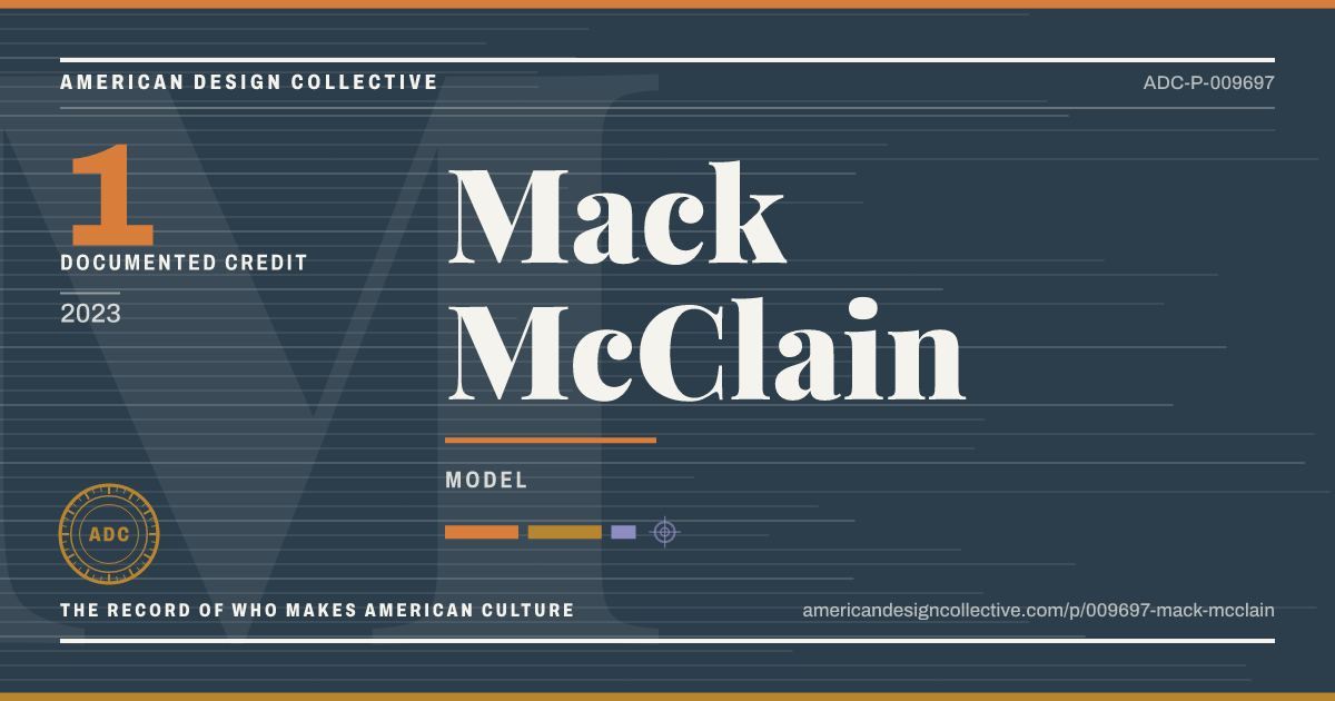 Registry card for Mack McClain: the ADC seal, Mack McClain, and how much is on record.