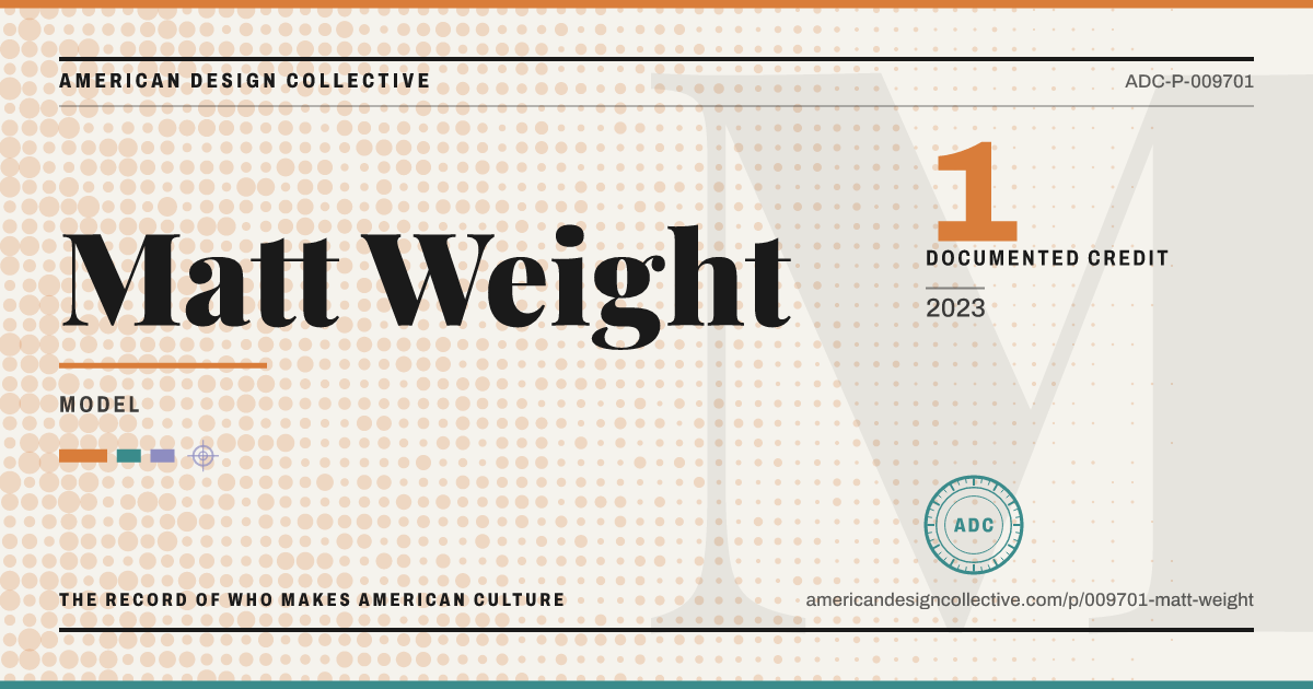 Registry card for Matt Weight: the ADC seal, Matt Weight, and how much is on record.