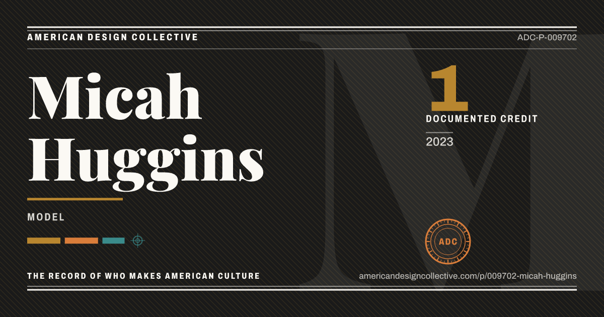 Registry card for Micah Huggins: the ADC seal, Micah Huggins, and how much is on record.