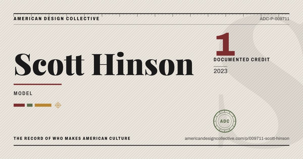 Registry card for Scott Hinson: the ADC seal, Scott Hinson, and how much is on record.
