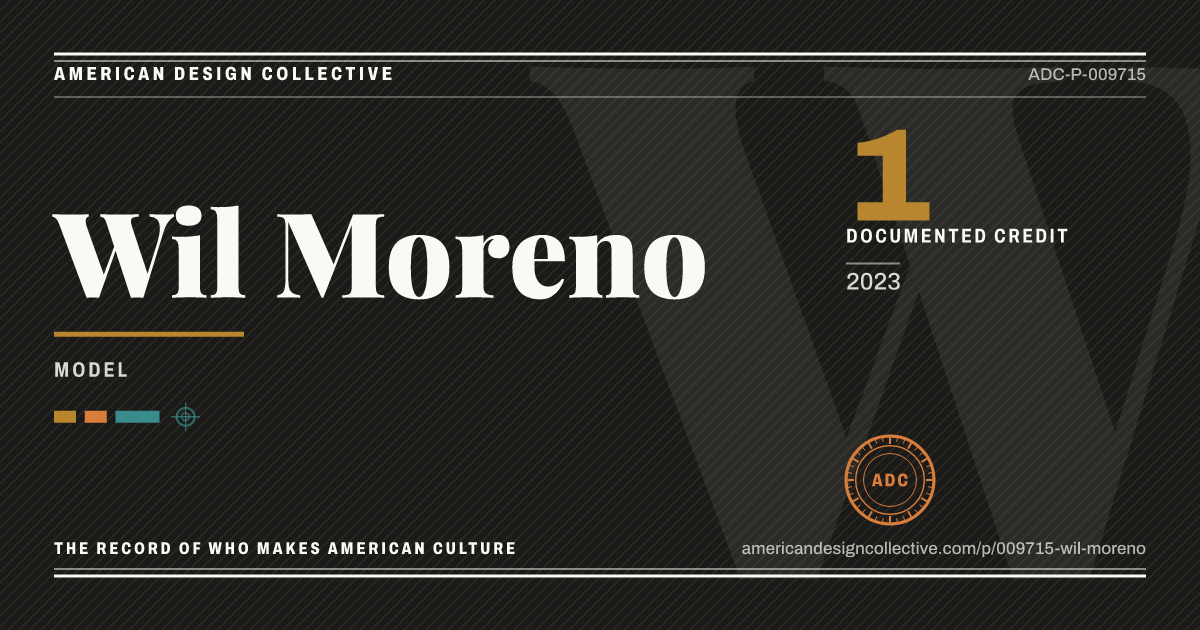 Registry card for Wil Moreno: the ADC seal, Wil Moreno, and how much is on record.