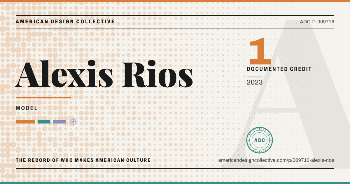 Registry card for Alexis Rios: the ADC seal, Alexis Rios, and how much is on record.