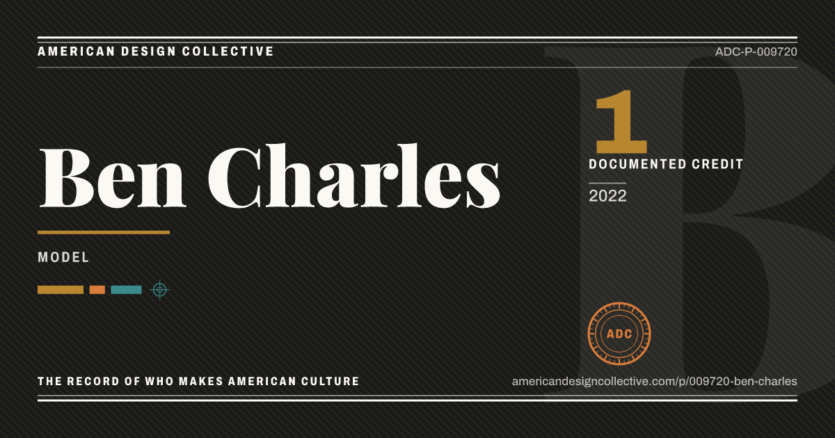 Registry card for Ben Charles: the ADC seal, Ben Charles, and how much is on record.
