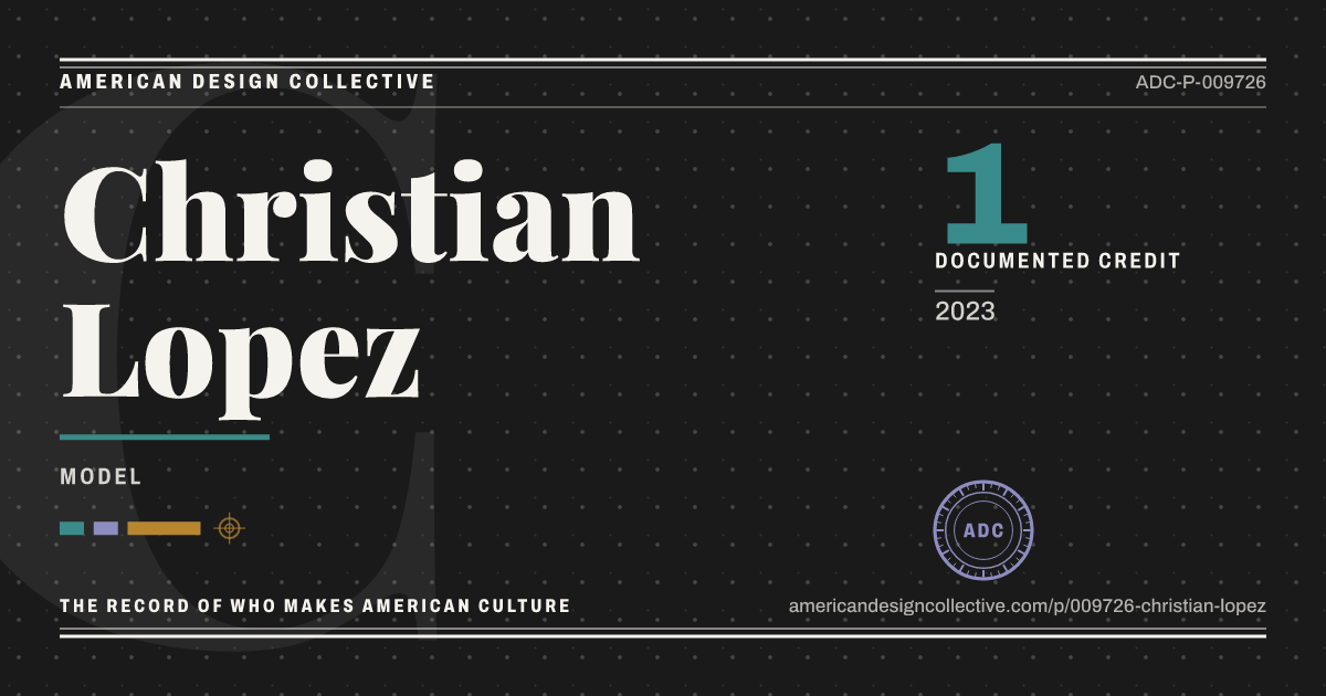 Registry card for Christian Lopez: the ADC seal, Christian Lopez, and how much is on record.