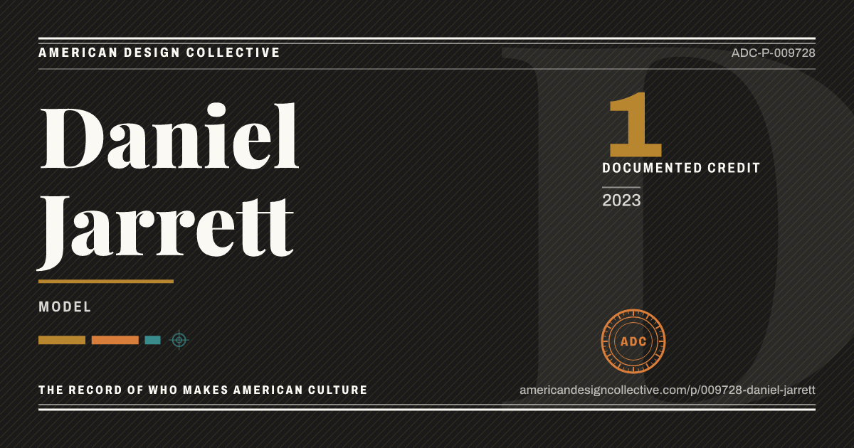 Registry card for Daniel Jarrett: the ADC seal, Daniel Jarrett, and how much is on record.