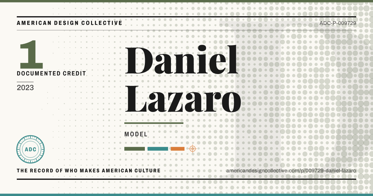 Registry card for Daniel Lazaro: the ADC seal, Daniel Lazaro, and how much is on record.