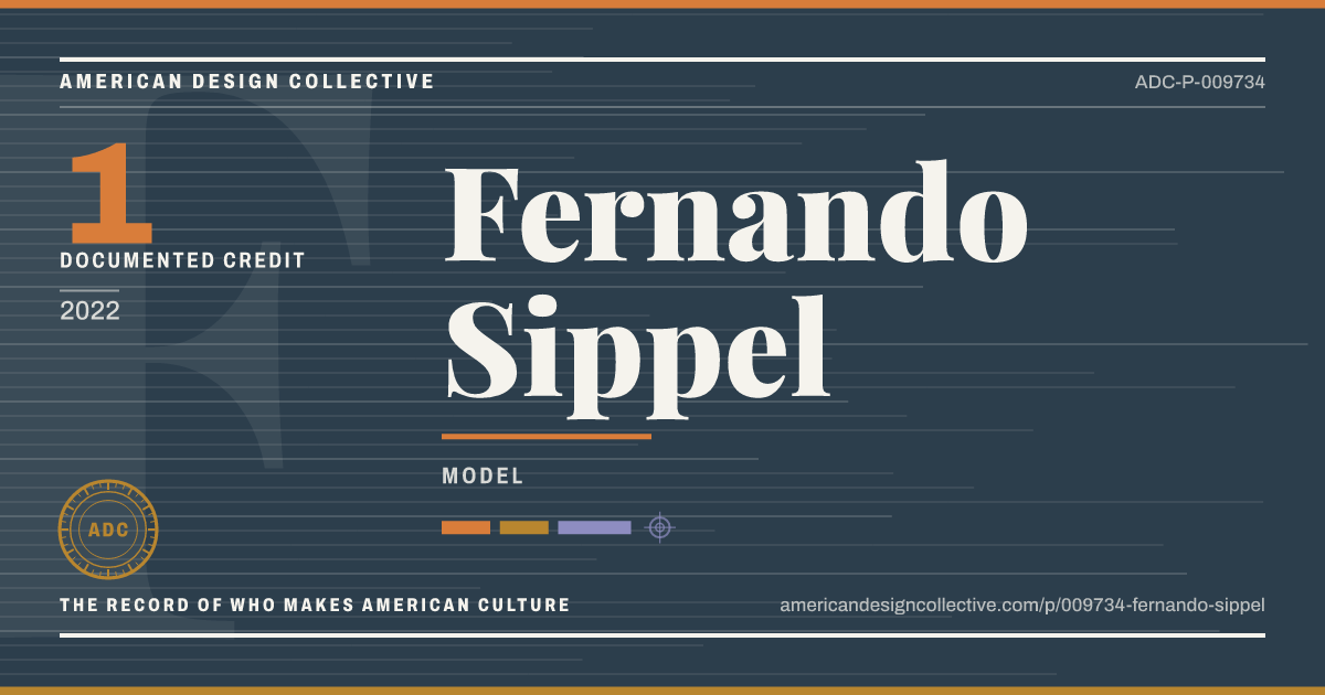 Registry card for Fernando Sippel: the ADC seal, Fernando Sippel, and how much is on record.