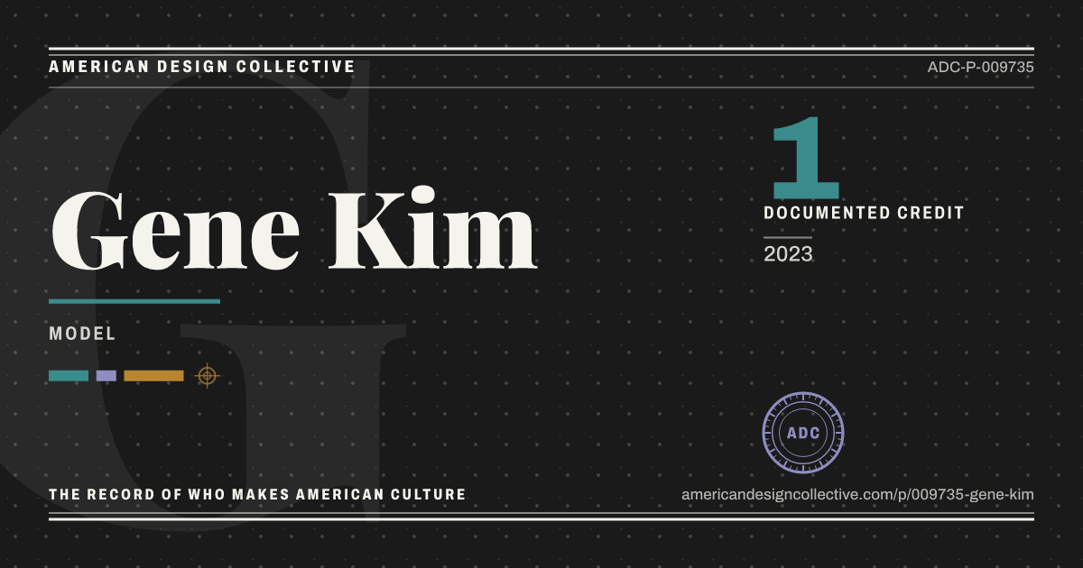 Registry card for Gene Kim: the ADC seal, Gene Kim, and how much is on record.