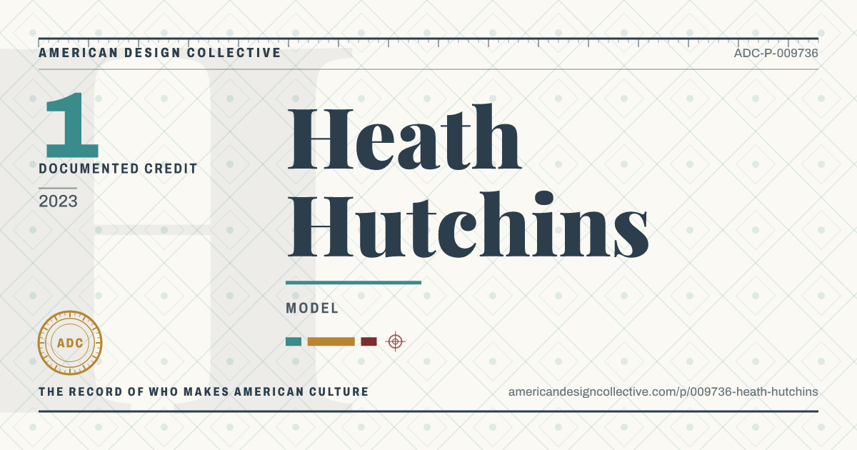Registry card for Heath Hutchins: the ADC seal, Heath Hutchins, and how much is on record.
