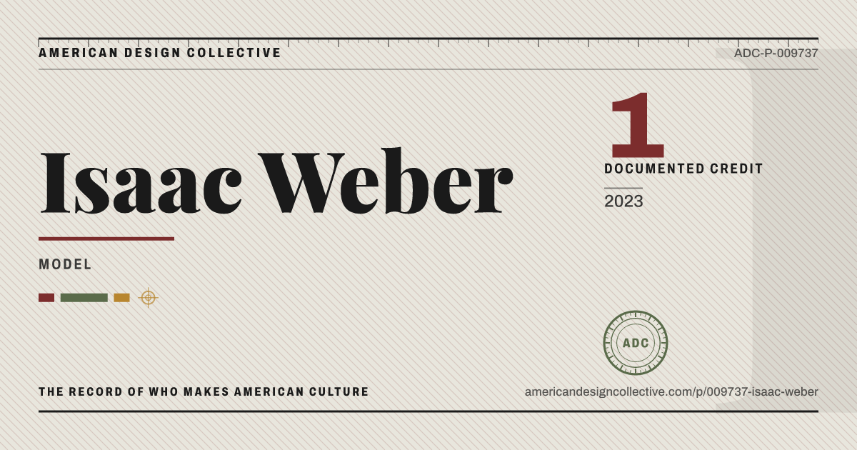 Registry card for Isaac Weber: the ADC seal, Isaac Weber, and how much is on record.