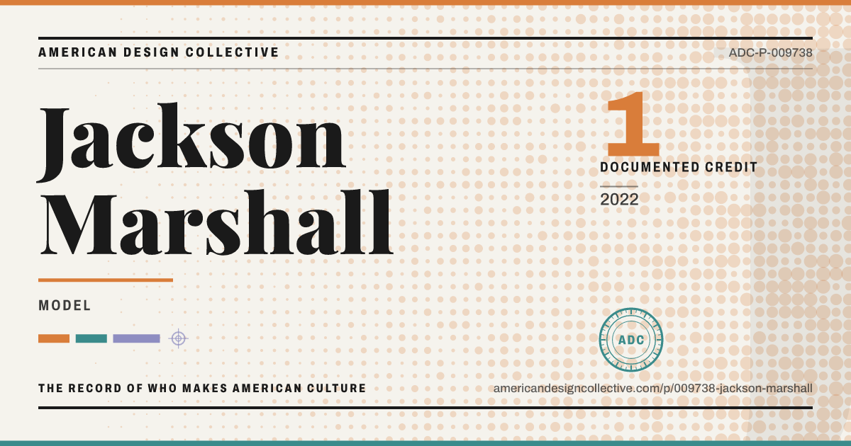 Registry card for Jackson Marshall: the ADC seal, Jackson Marshall, and how much is on record.
